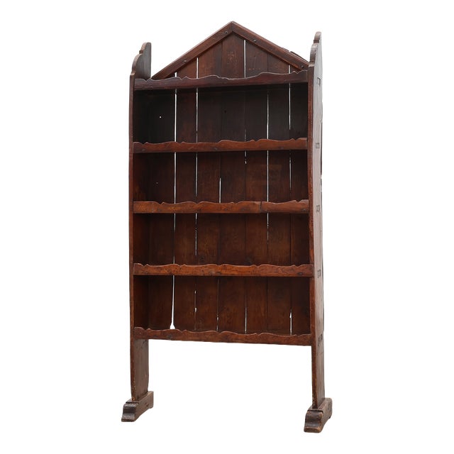 17th Century French Art Populaire Chestnut Cabinet with Gabled Top For Sale