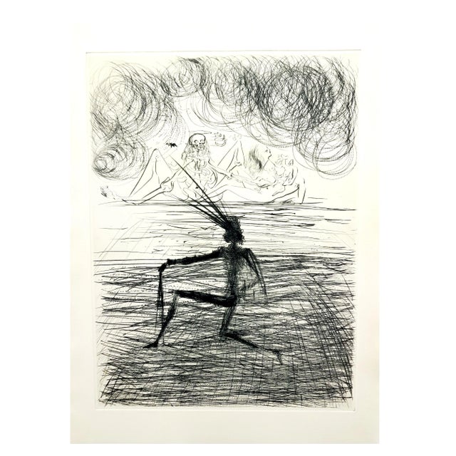 Salvador Dali - Kneeling Knight - Original Etching 1969 For Sale - Image 9 of 10