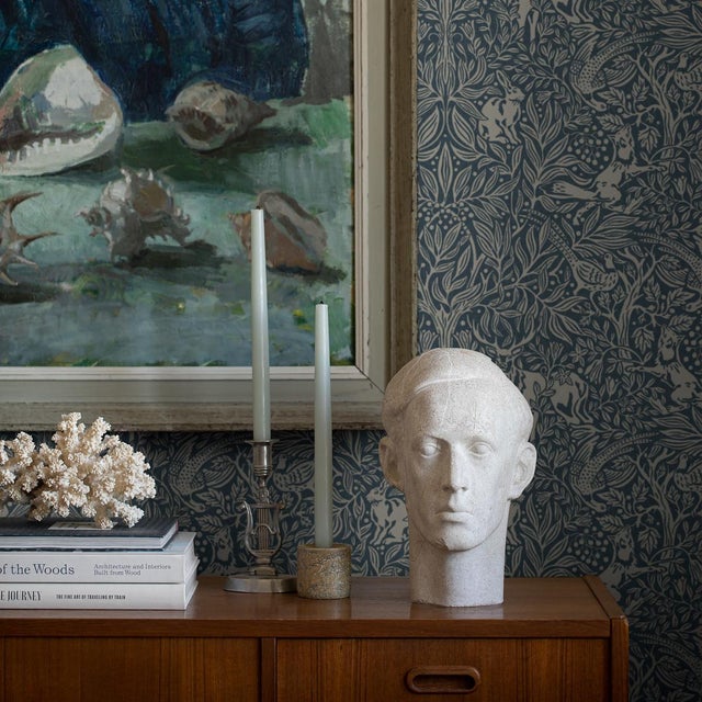 Contemporary SAMPLE - Boråstapeter Under The Elder Tree Wallpaper In Midnight For Sale - Image 3 of 4