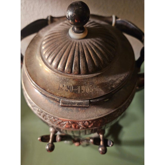 Late 20th Century Late 20th Century Continental Silver Tea Kettle and Stand With 84 Standard Import Marks For Sale - Image 5 of 10