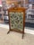 Arts & Crafts Possibly Antique Arts & Crafts Oak Fire Screen With Hand-Stitched Floral Needlepoint, Likely Early 20th Century. For Sale - Image 3 of 10