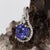 2020s 2cts Tanzanite and Earth Mined Diamonds Pendant in Solid 14k White Gold | Rd 8mm For Sale - Image 5 of 8
