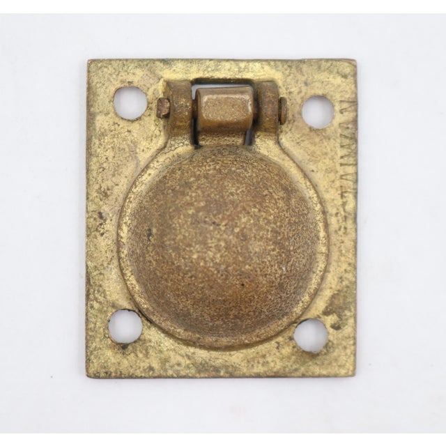 Late 20th Century Recessed Brass Drawer Cabinet Flush Ring Pull For Sale - Image 5 of 5