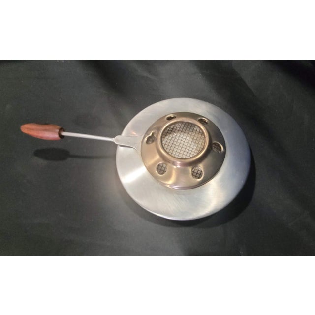 Vintage Mid-Century Modern Stainless Steel & Teak Chafing/Fondue Set - 6 Pc For Sale - Image 11 of 17