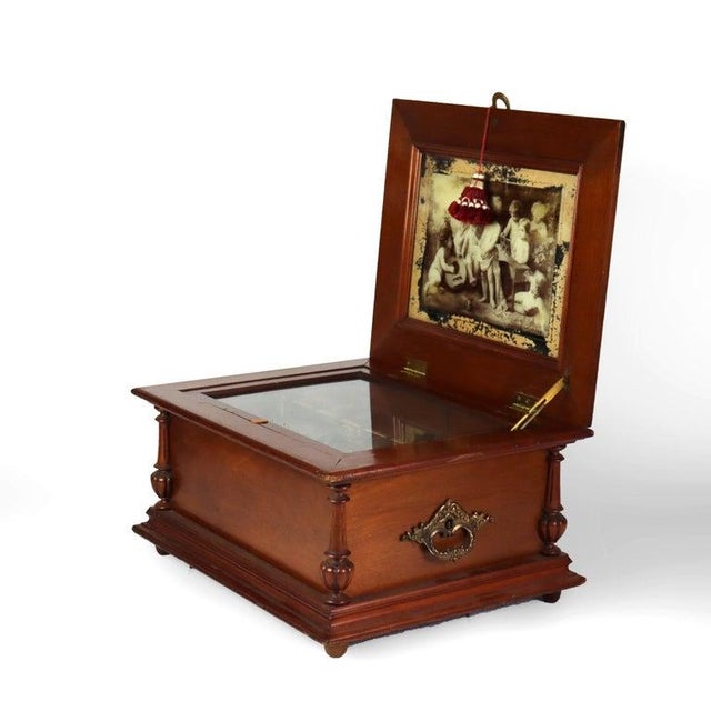 Brown Antique German Shultz Marke Disk Player With Eight Disks C1890 For Sale - Image 8 of 15