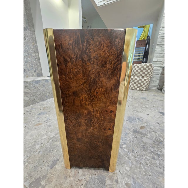 Mid 20th Century Beautiful Burl and Golden Brass Sideboard by Century Furniture, Attributed For Sale - Image 11 of 16