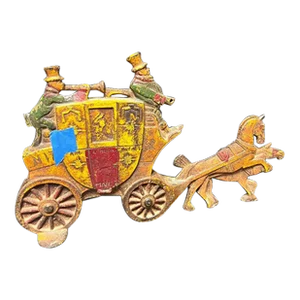 1930s Royal Mail London Coach Painted Cast Iron Doorstop