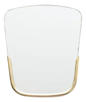 Art Deco Minimalist Austrian Wall Mirror in Polished Brass from Hagenauer, 1930s