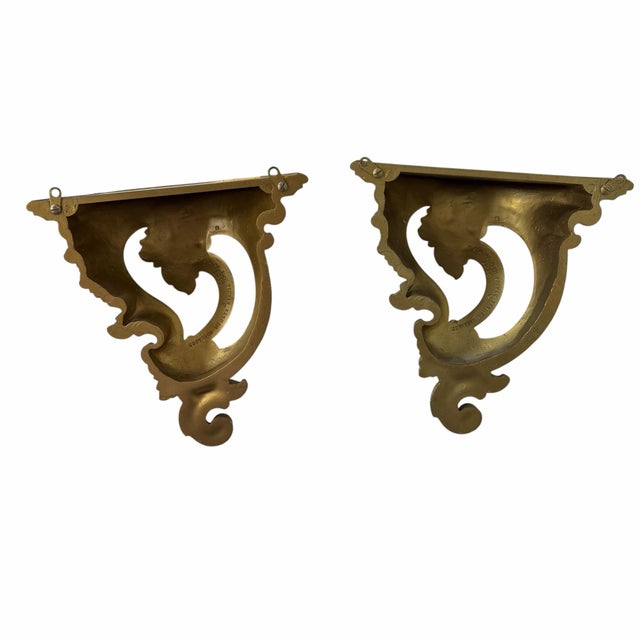 Mid 20th Century Vintage Syroco Decorative Display Brackets - A Pair For Sale - Image 5 of 6