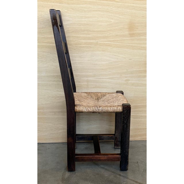 19th Set of Six Spanish Solid Walnut Chairs with Cane For Sale - Image 18 of 18