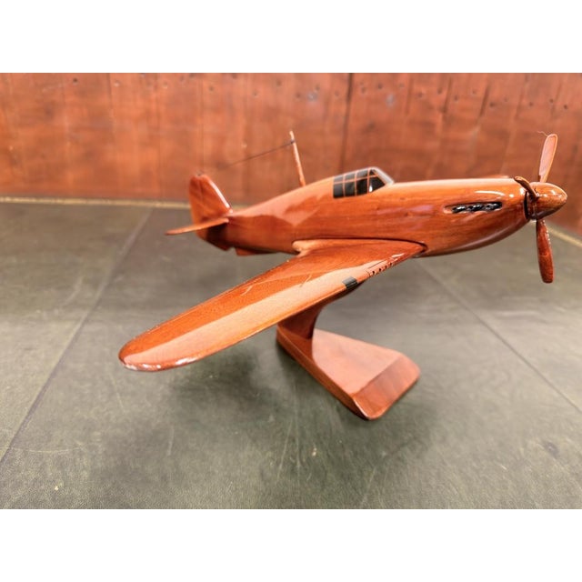 English Mahogany Hawker Hurricane Aircraft Model For Sale - Image 9 of 11