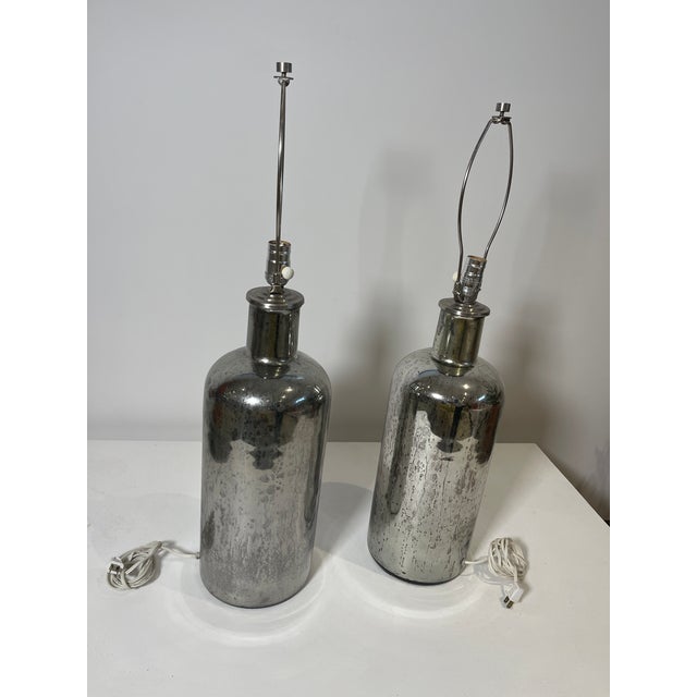 Vintage Restoration Hardware Mercury Glass Lamp For Sale In Santa Fe - Image 6 of 7