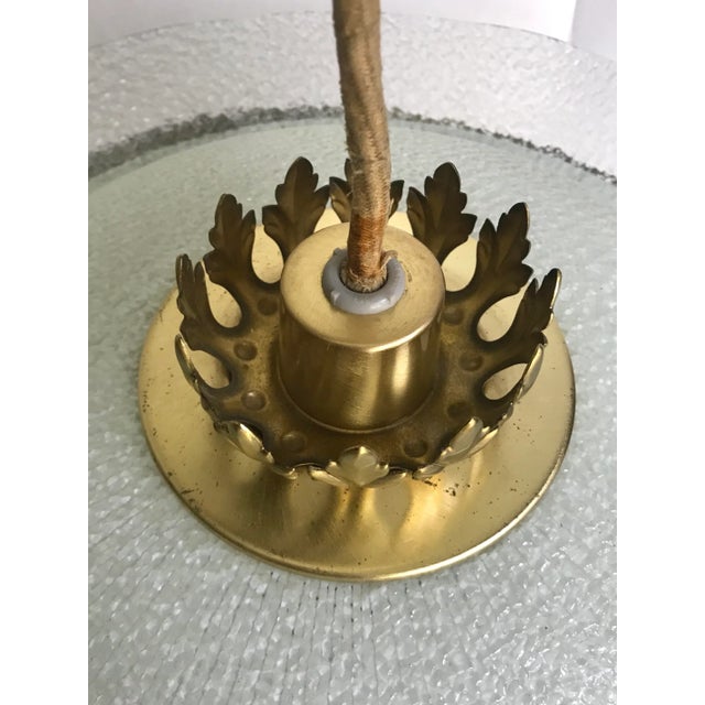 1950s Rippled Glass and Brass Chandelier Attributed to Carl Fagerlund For Sale - Image 9 of 10