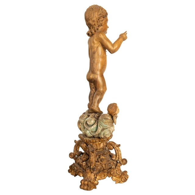 Antique 17thC Spanish Baroque Painted Carved Sculpture Salvator Mundi Jesus 1620 For Sale In Portland, OR - Image 6 of 17