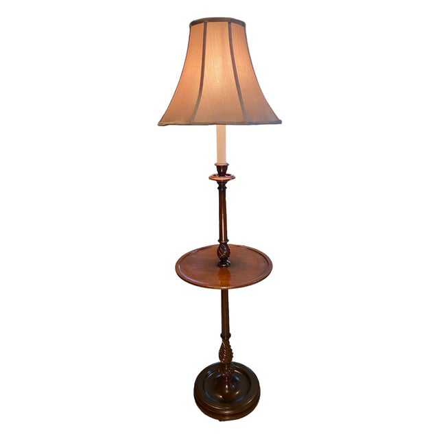 1970s Solid Mahogany Wood Floor Table Lamp Chairish