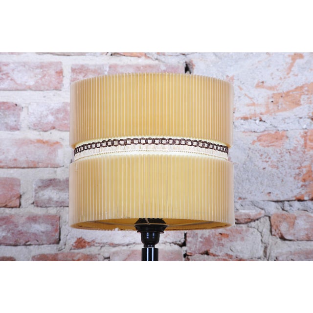 Wood Art Deco Table Lamp in Chromed Steel, Beech and Parchment, Czech, 1940s For Sale - Image 7 of 12