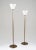 Pair of Swedesh Modern uplight floor lamps by HW armatur, Sweden, 1940s. The lamps are adjustable in height between...