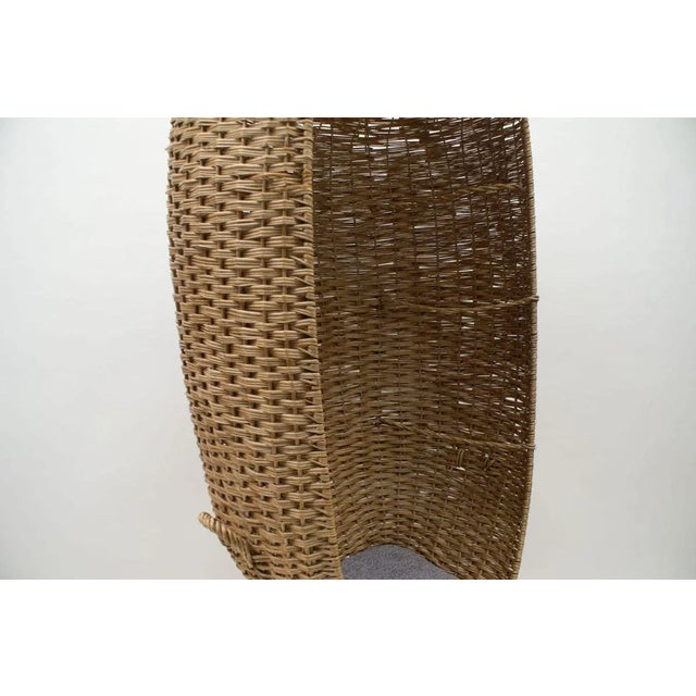 Large Italian Rattan Lounge Chair, 1970s For Sale - Image 13 of 18