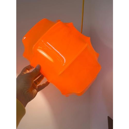 Orange Pendant Lamp with Yellow Cable from Ilka Plast For Sale - Image 11 of 11