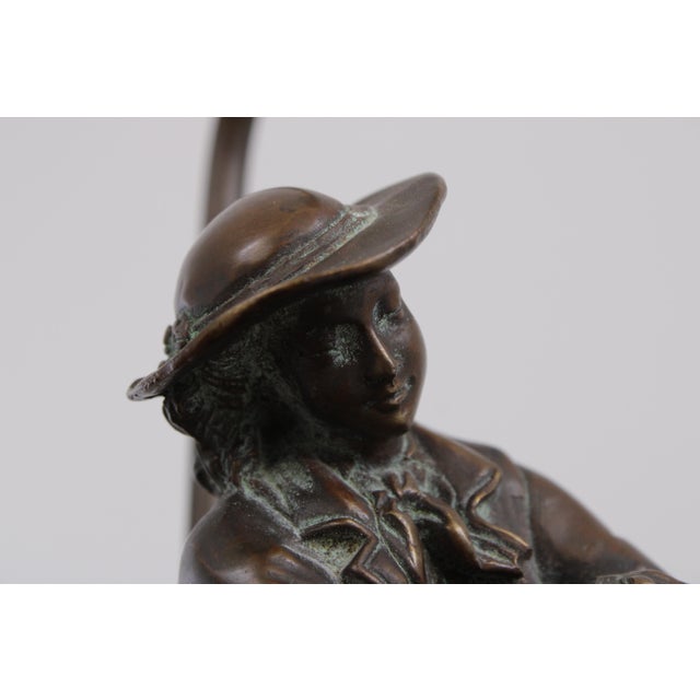 2000 - 2009 Theodore Alexander Bronze Sculpture of Man Table Lamp For Sale - Image 5 of 16
