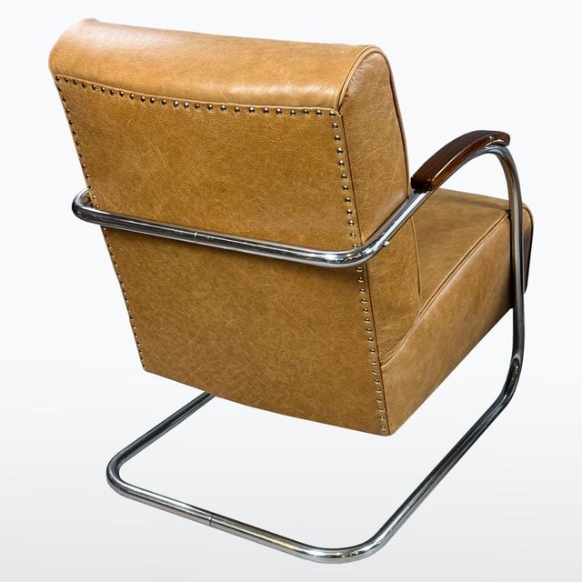 Bauhaus Chrome and Leather Armchairs from Mücke-Melder, 1930s, Set of 2 For Sale - Image 4 of 9