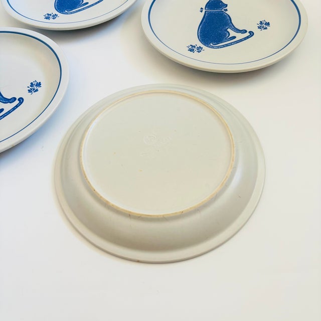 Pfaltzgraff Yorktowne Stoneware Cat Salad or Dessert Plates - Set of 4 For Sale - Image 11 of 12