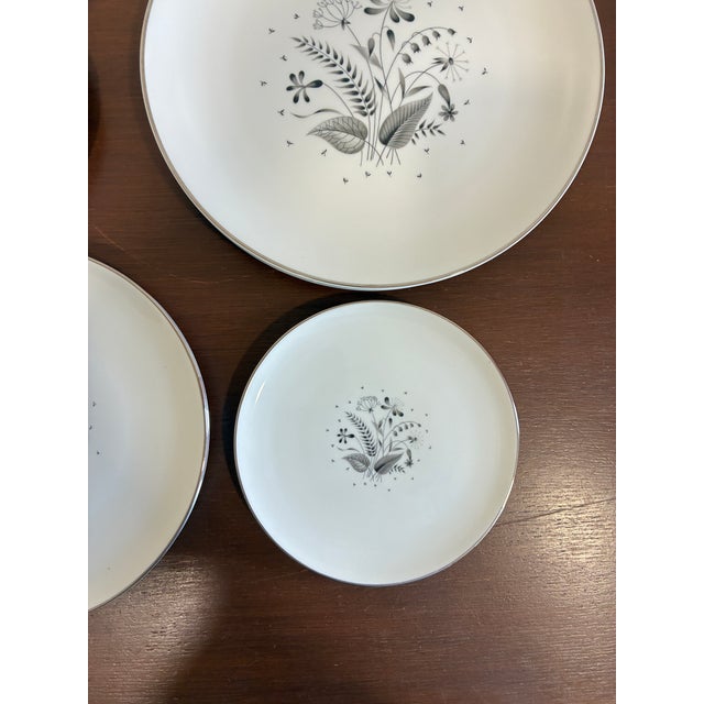 Mid 20th Century Royal Jackson Parisienne Black Floral Dinnerware Set, Service for 2 - 10 pcs For Sale In Oklahoma City - Image 6 of 8