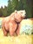 Brown Bear in Forest Landscape Painting Including the Antiqued Gold Wood Frame For Sale - Image 4 of 7