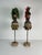 Set of 2 heads of Sicilian Paladin with marble base, 1940s, height 90 cm The heads rest on brass and copper parts of...