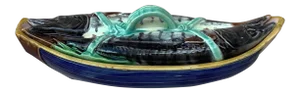 19th-Century English Majolica Fish Mackerel Tureen