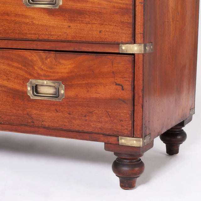 Antique British Colonial Campaign Chest Secretary For Sale - Image 9 of 9