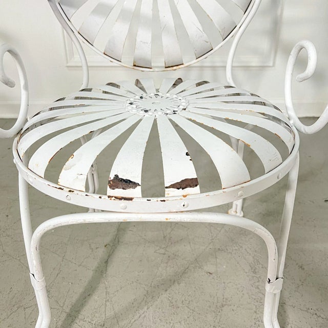 Francois Carre 1940's Century Francois Carre "Sunburst" Spring Garden Armchairs - Set of 4 For Sale - Image 4 of 11