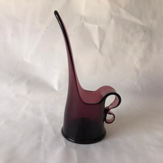 Midcentury Le Smith Amethyst Glass Taper Candle Holder For Sale In New York - Image 6 of 6