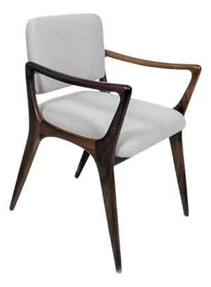 Sculptural Dining Arm Chair in the Style of Gio Ponti Walnut