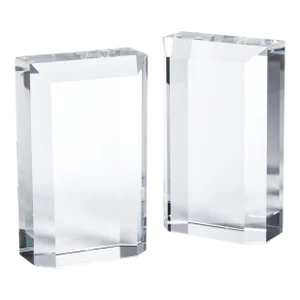 Carmac Crystal Glass Bookends, Set of 2