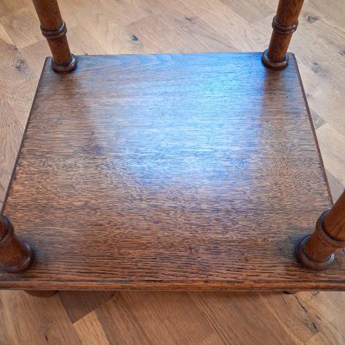 French Oak Side Table with Marble Top, 1900s For Sale - Image 14 of 15