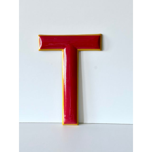 Industrial Enamel Letter T, 1960 For Sale - Image 4 of 10