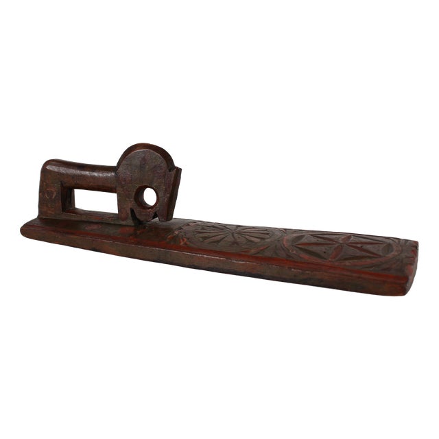 Kid Size Antique Danish Wooden Mangle Board a Wedding Love Gift with Horse, 1768 For Sale