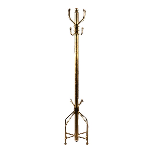 Antique Brass Coat Tree For Sale