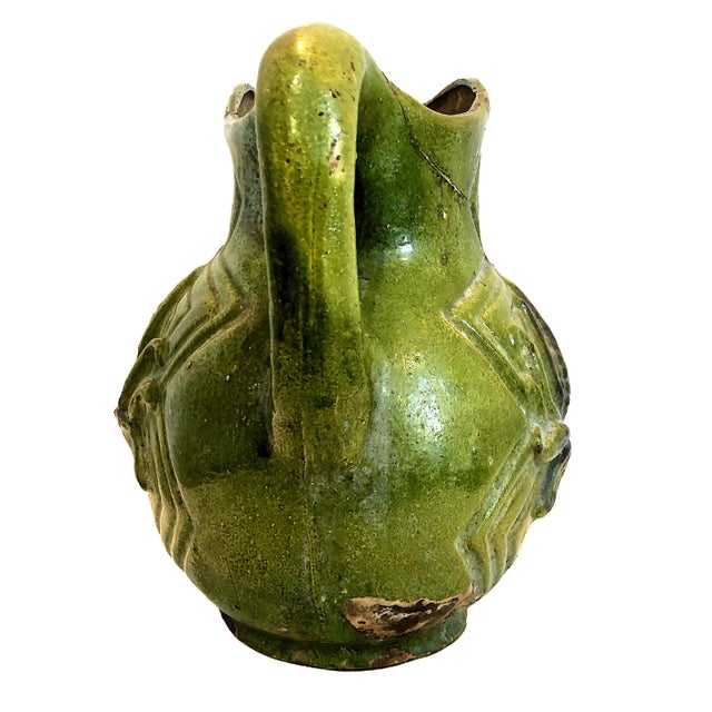 Ceramic Vintage Oaxacan Glazed Pottery Pitcher With Maize and a Woman For Sale - Image 7 of 18