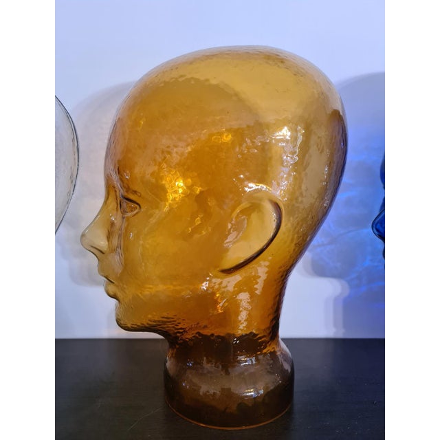 Tinted Glass Display Heads, 1970s, Set of 4 For Sale - Image 4 of 13
