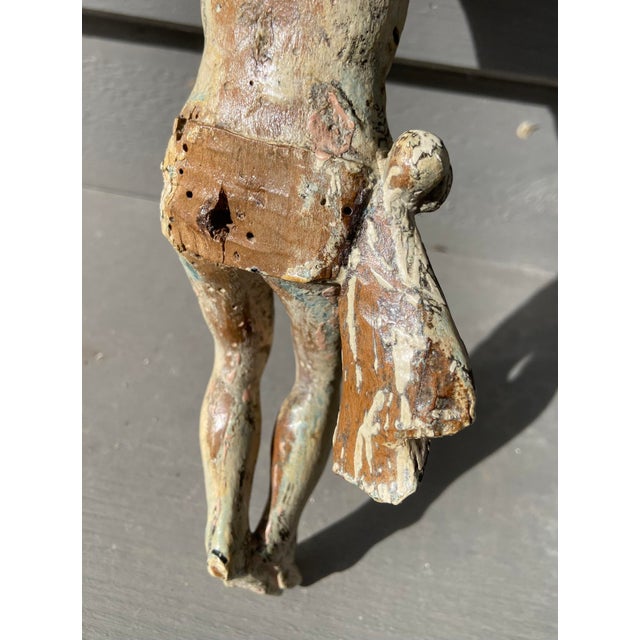 18th Century French Polychrome Wood Corpus Christi Figure For Sale - Image 9 of 10
