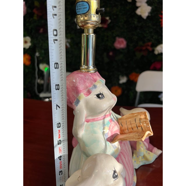 Children's 1970s Nursery/Kids Room Bunny Ceramic Vintage Lamp For Sale - Image 3 of 10