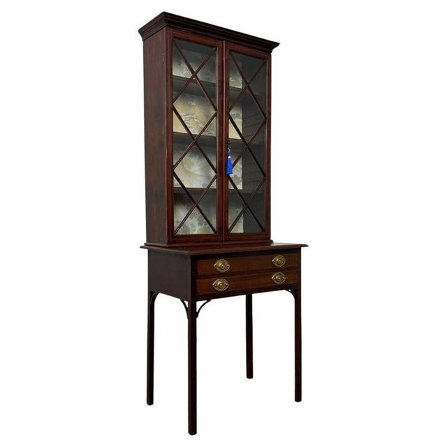 Antique English Georgian Mahogany Display Cabinet, 1700s For Sale - Image 4 of 13