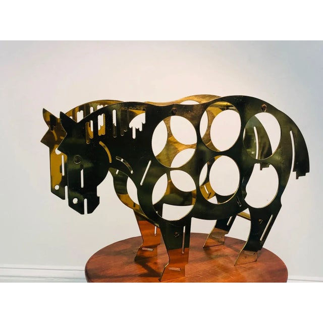 Mid 20th Century Italian Brass Horse Motif Wine Rack For Sale In Philadelphia - Image 6 of 8