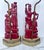 Figurative Fine Antique Carved Wood Chinese Immortals Fisherman and Deity Cinnabar Style Finish Pair Lamps For Sale - Image 3 of 12
