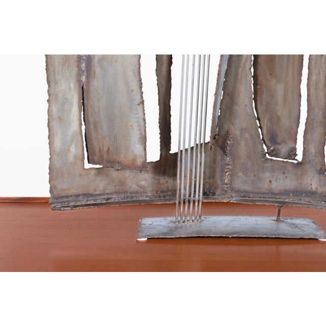 Vintage Oversized Brutalist Metal Sculpture by John Balossi, Signed For Sale - Image 9 of 12