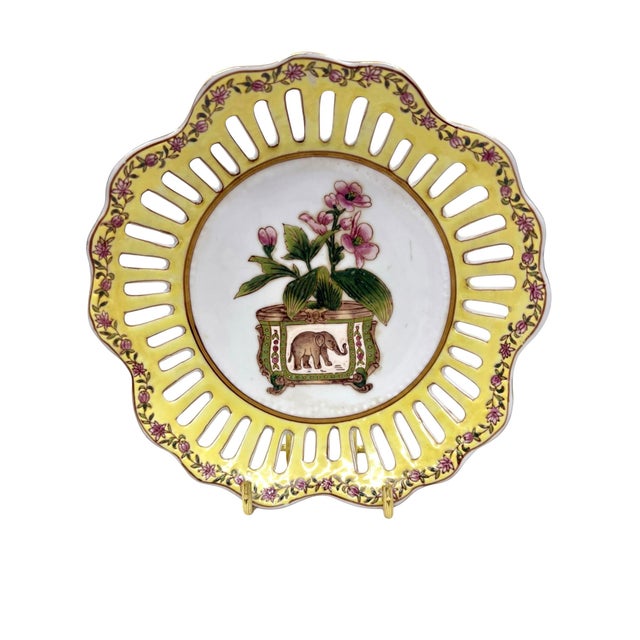 Asian Vintage Decorative Asian Jaguar and Elephant Plates/Bowls - A Pair For Sale - Image 3 of 6