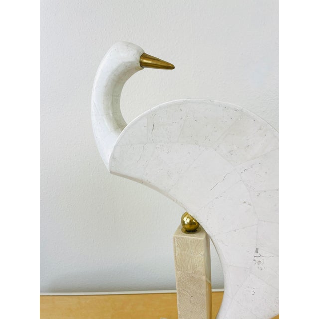 Vintage 1980s Pair of Maitland Smith Tessellated Stone Stylized Bird Statues For Sale - Image 14 of 15