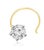 2020s 20 Point Natural Diamond Solitaire 14k Gold Wedding Nose Piercing Stud Ring Pin For Sale - Image 5 of 8